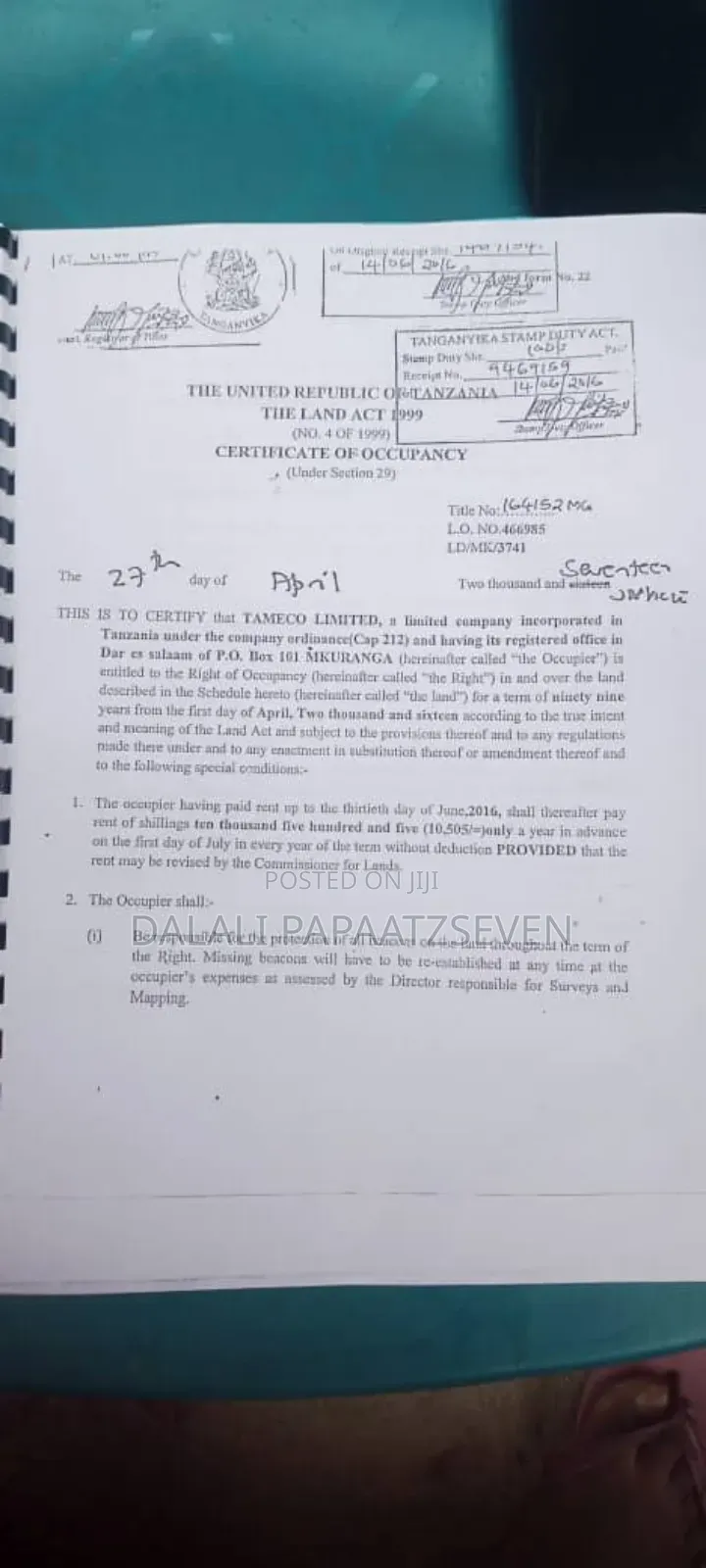 Eneo Lenye Ukubwa Wa Heka 6 Linauzw Bilion 1.5 Lipo Mkuranga
