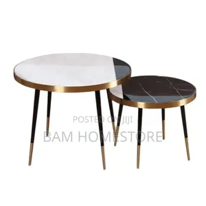 Classic Coffee Table 2 in 1 With Marble Glass Top