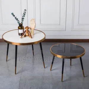 Classic Coffee Table 2 in 1 With Marble Glass Top