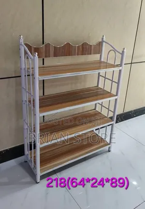 Metal and Wood Shoe Rack
