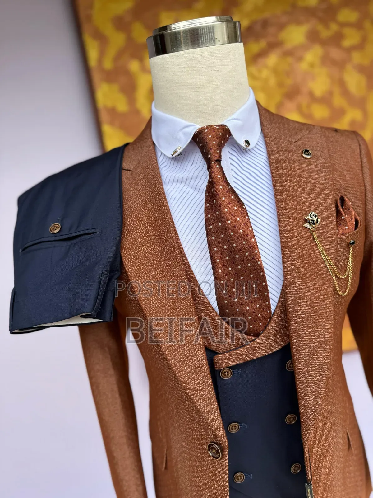 Brown and Black Suit