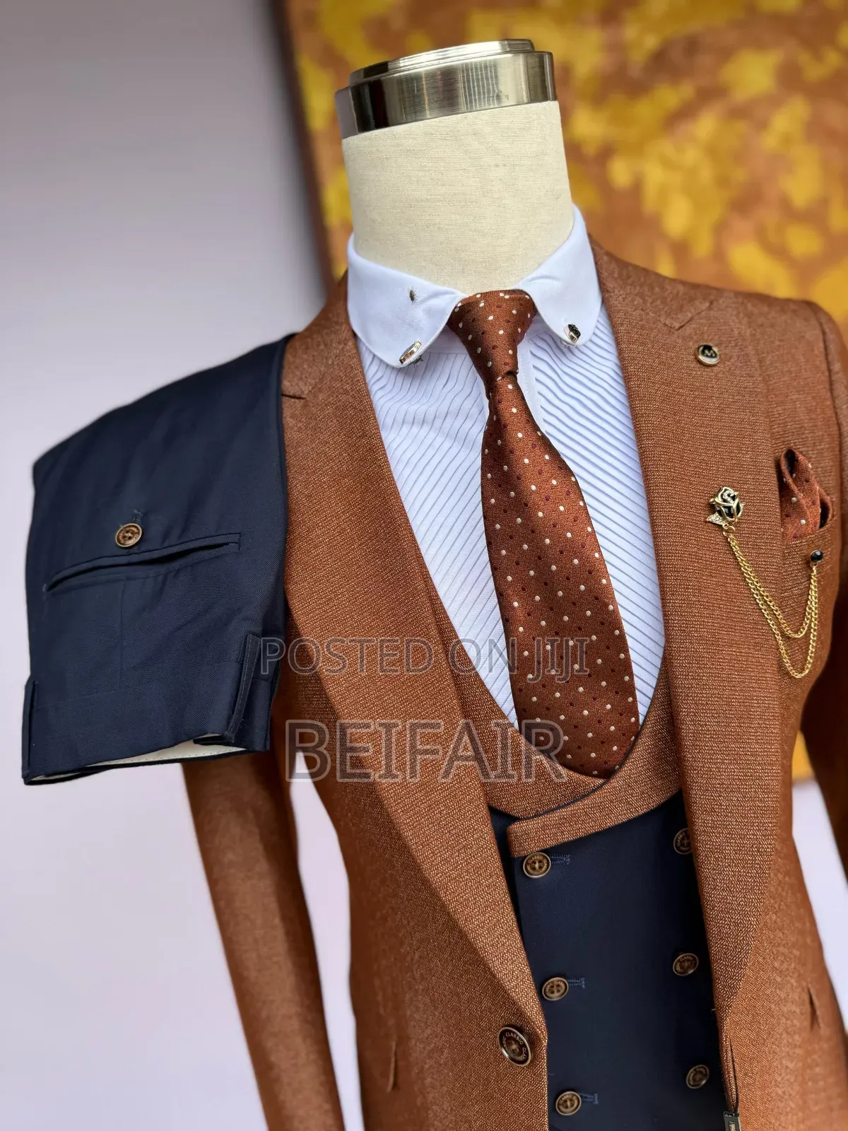 Brown and Black Suit