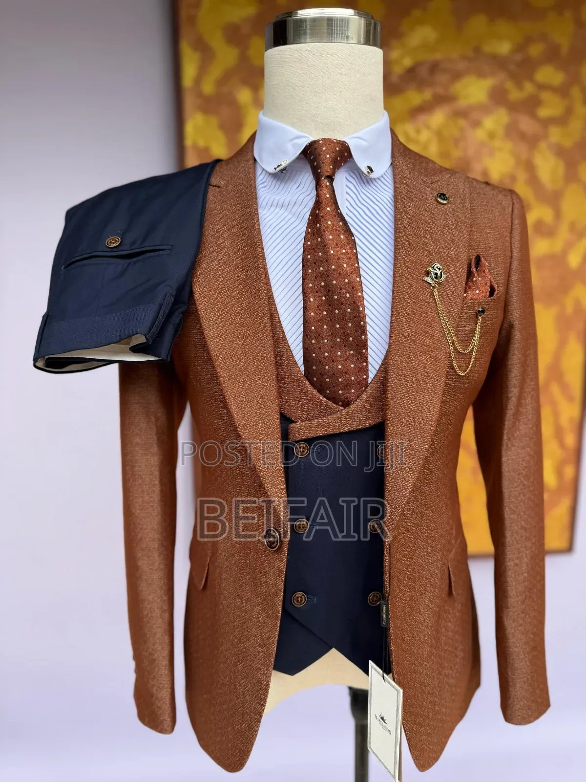 Brown and Black Suit