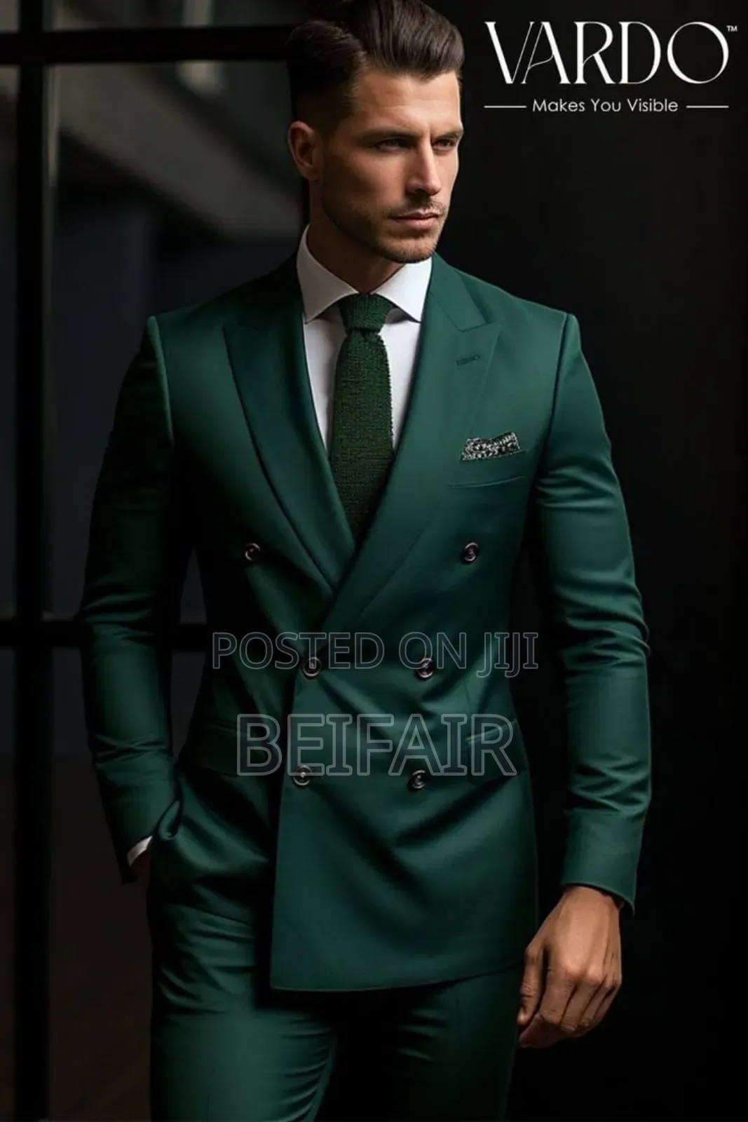 Dark Green Double Breasted Suits