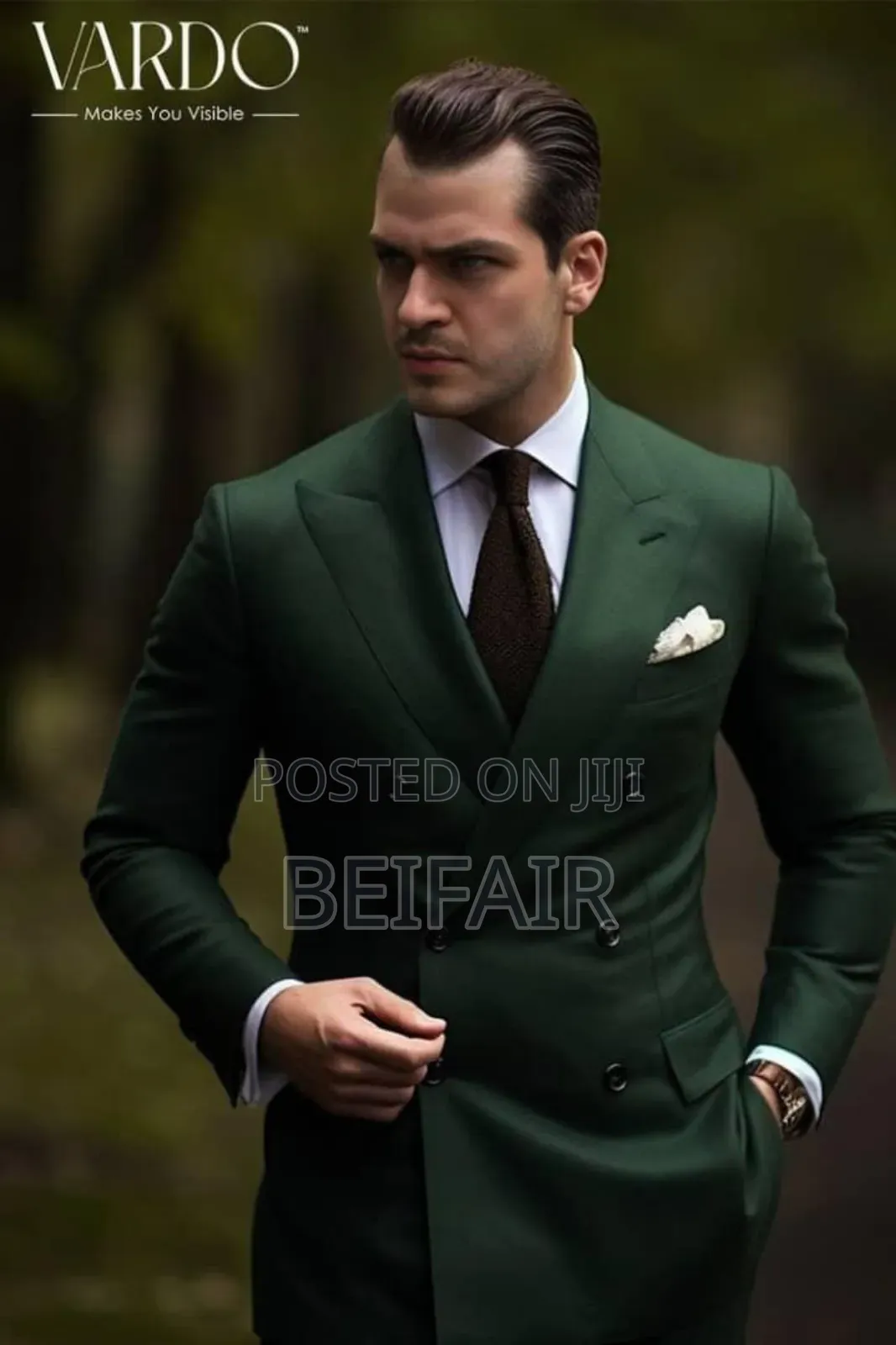 Dark Green Double Breasted Suits