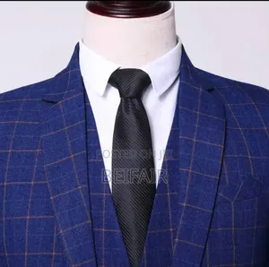 Blue Suit Brown Stripes Suit