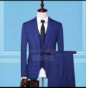 Blue Suit Brown Stripes Suit