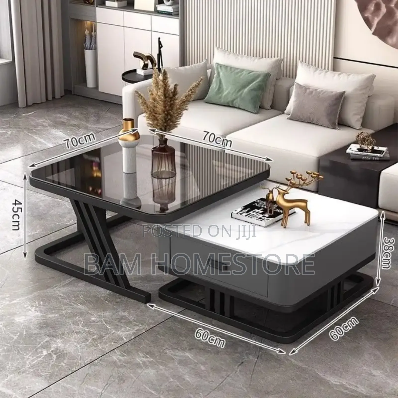 Modern Coffee Table Set 2 in 1 (70+60cm)