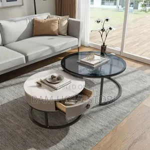 Classic Round Coffee Table 2 in 1 With Storage Drawer