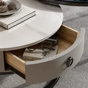 Classic Round Coffee Table 2 in 1 With Storage Drawer