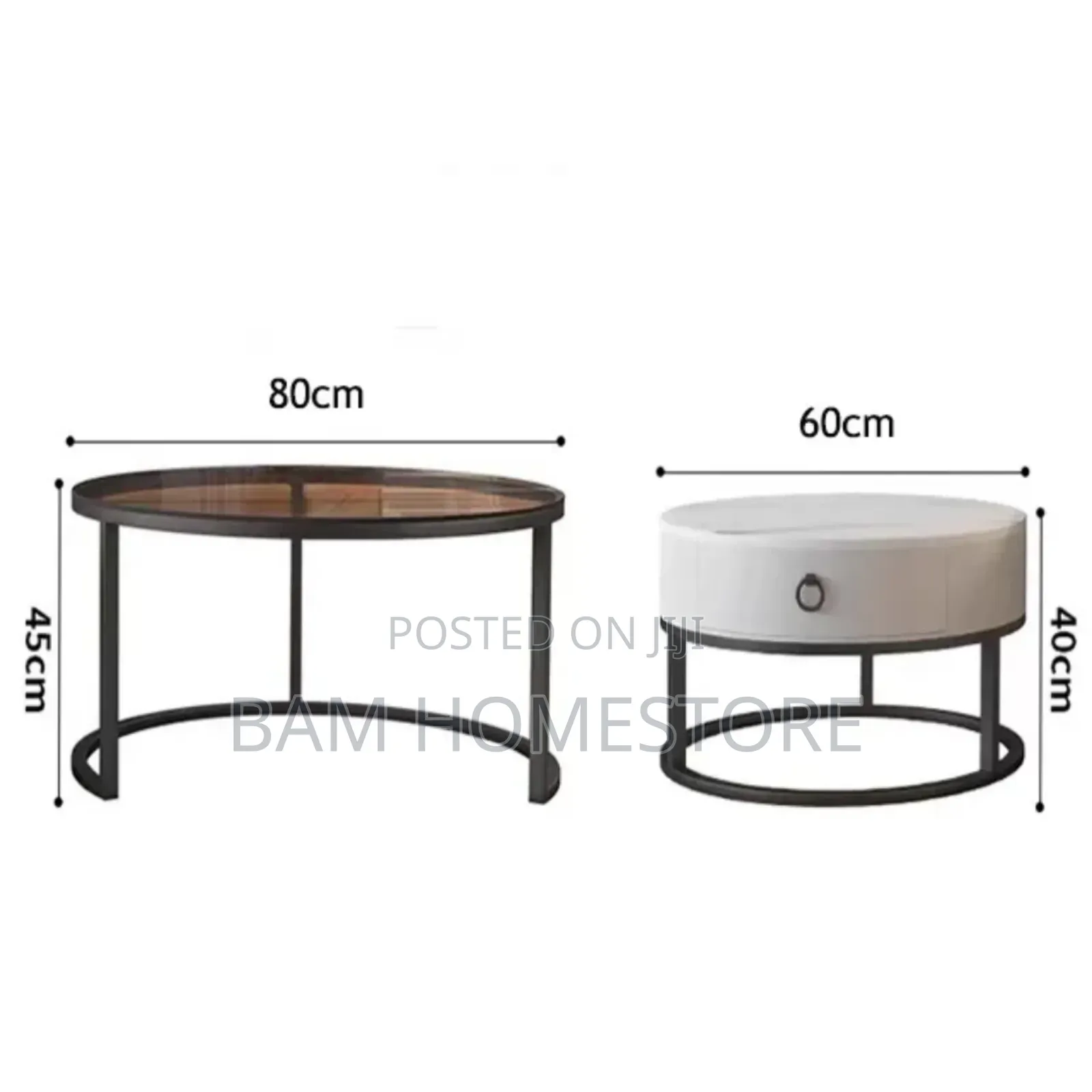 Classic Round Coffee Table 2 in 1 With Storage Drawer