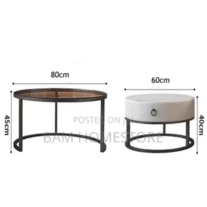 Classic Round Coffee Table 2 in 1 With Storage Drawer