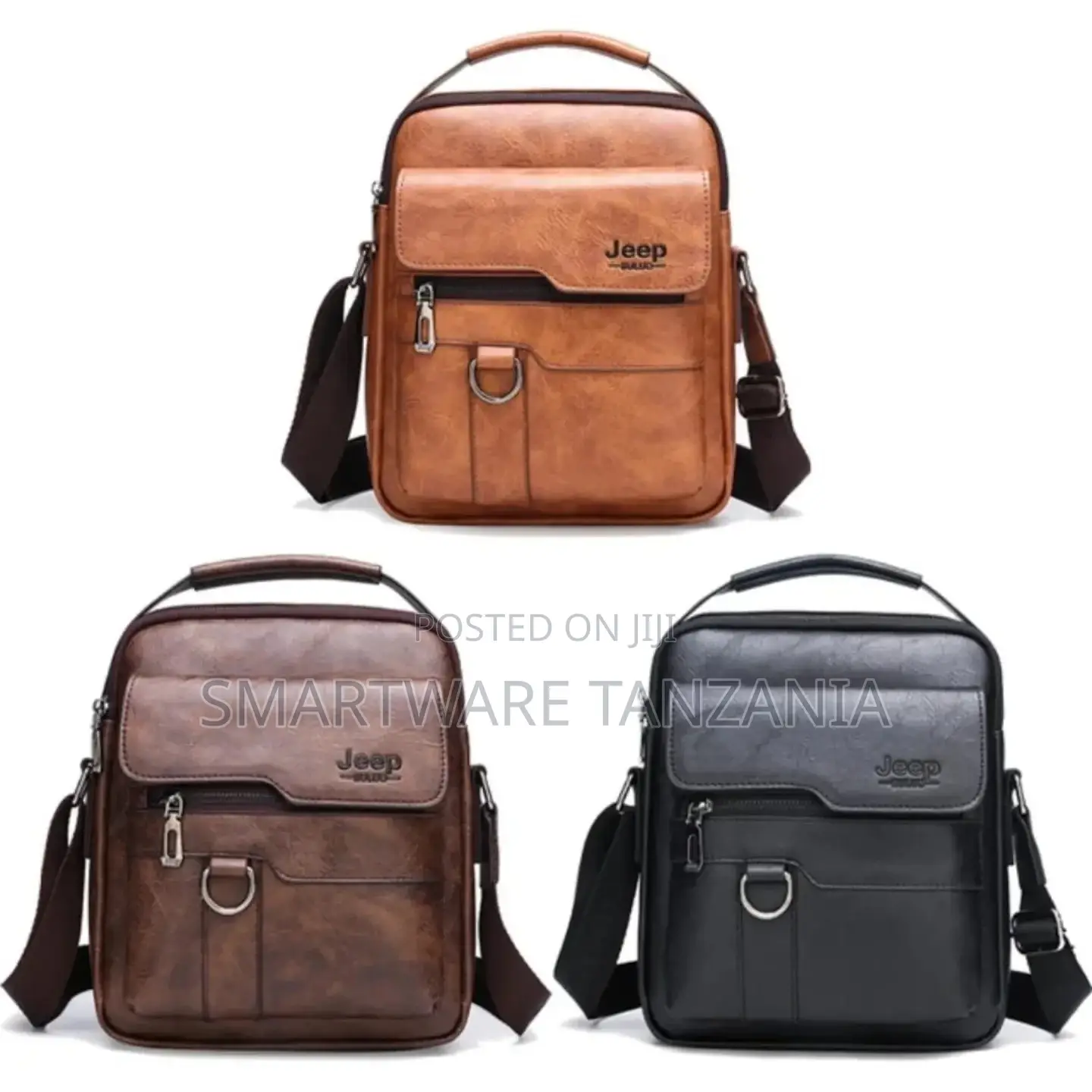 Men Pu Leather Crossbody Messenger Bag Business Shoulder Bag