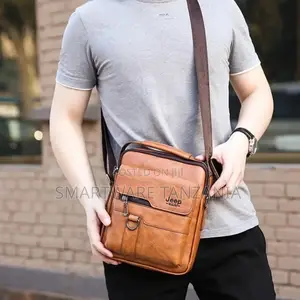 Classic Shoulder Bag For Men Pu Leather Large Business Bag