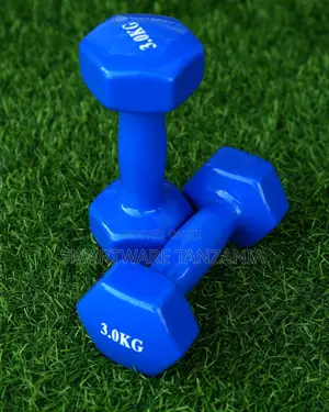 Fitness 2pcs 3kg Dumbbells Deluxe Vinyl Coated Hand Weights