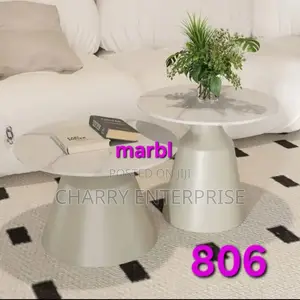 Round Coffee Tables Set of With Marble Material at the Top
