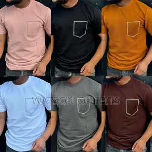 T-Shirts Classical Ya Alama Ya Mfuko Kifuani