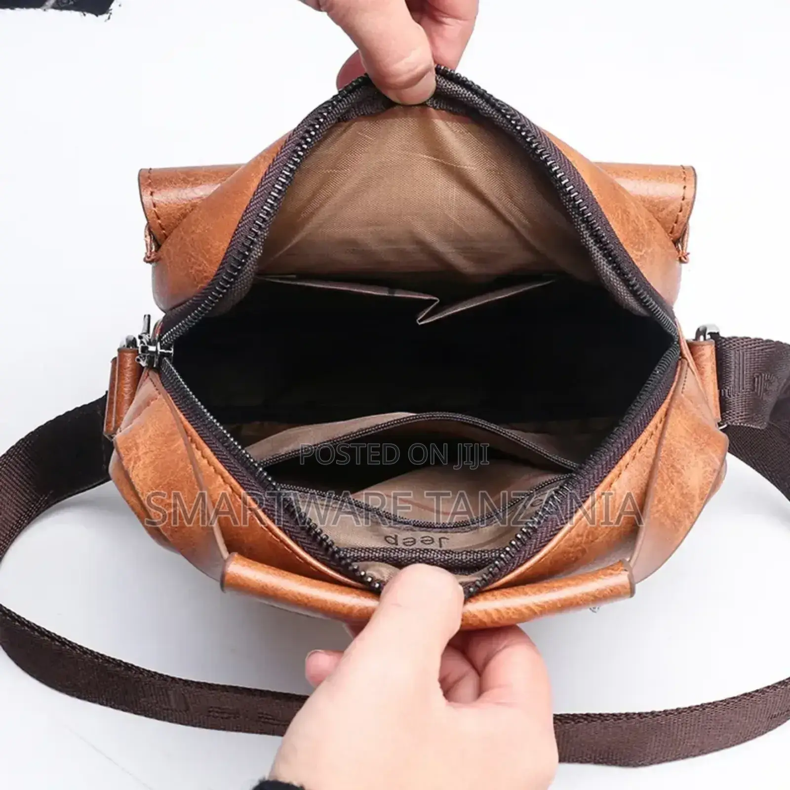 Men Pu Leather Crossbody Messenger Bag Business Shoulder Bag