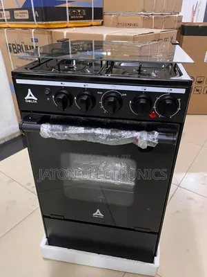 *Delta Cooker 50x50 ||3g+E|| Black Kioo|| Oven Gas