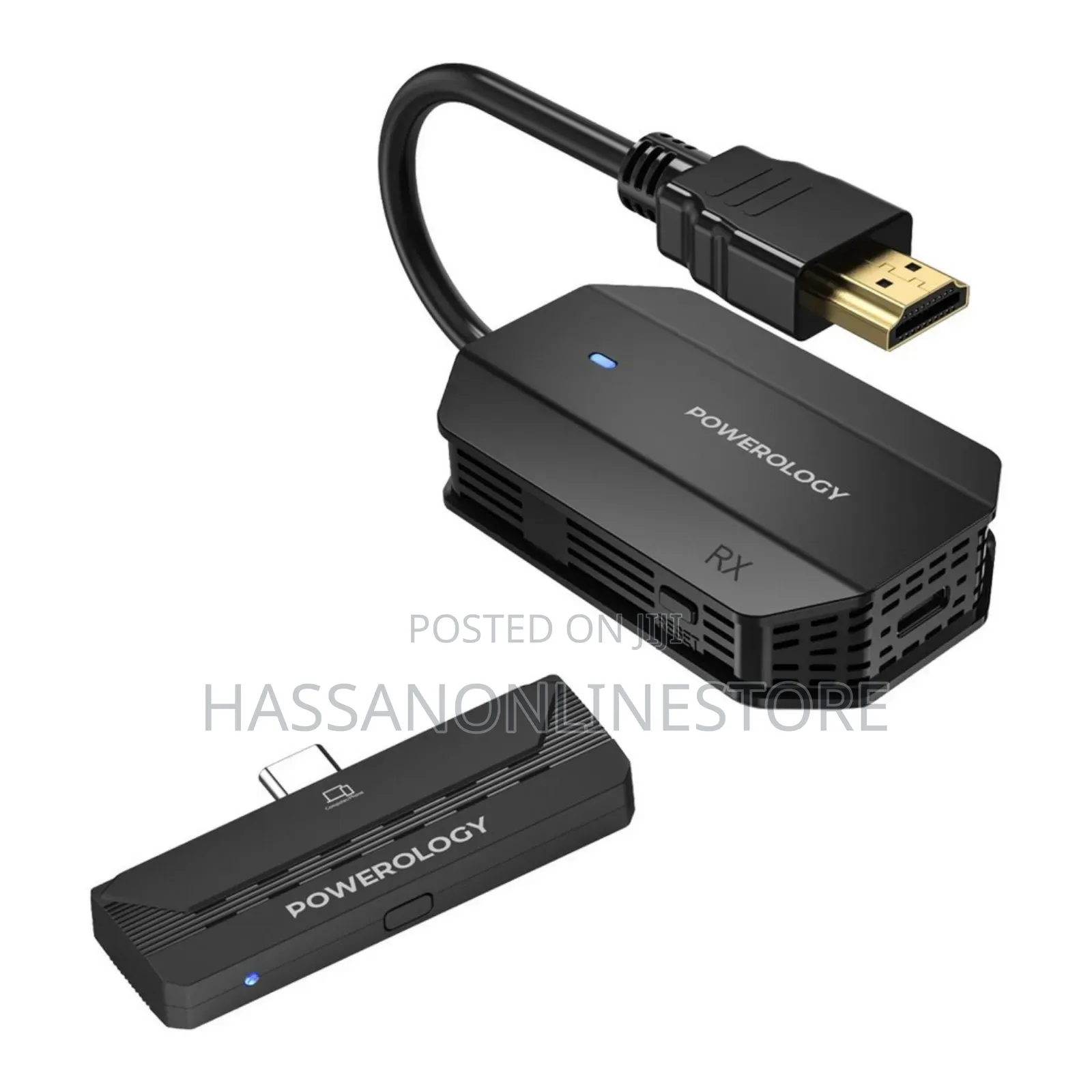 Powerology Wireless Hdmi Type-C Adapter Audio Video-Black