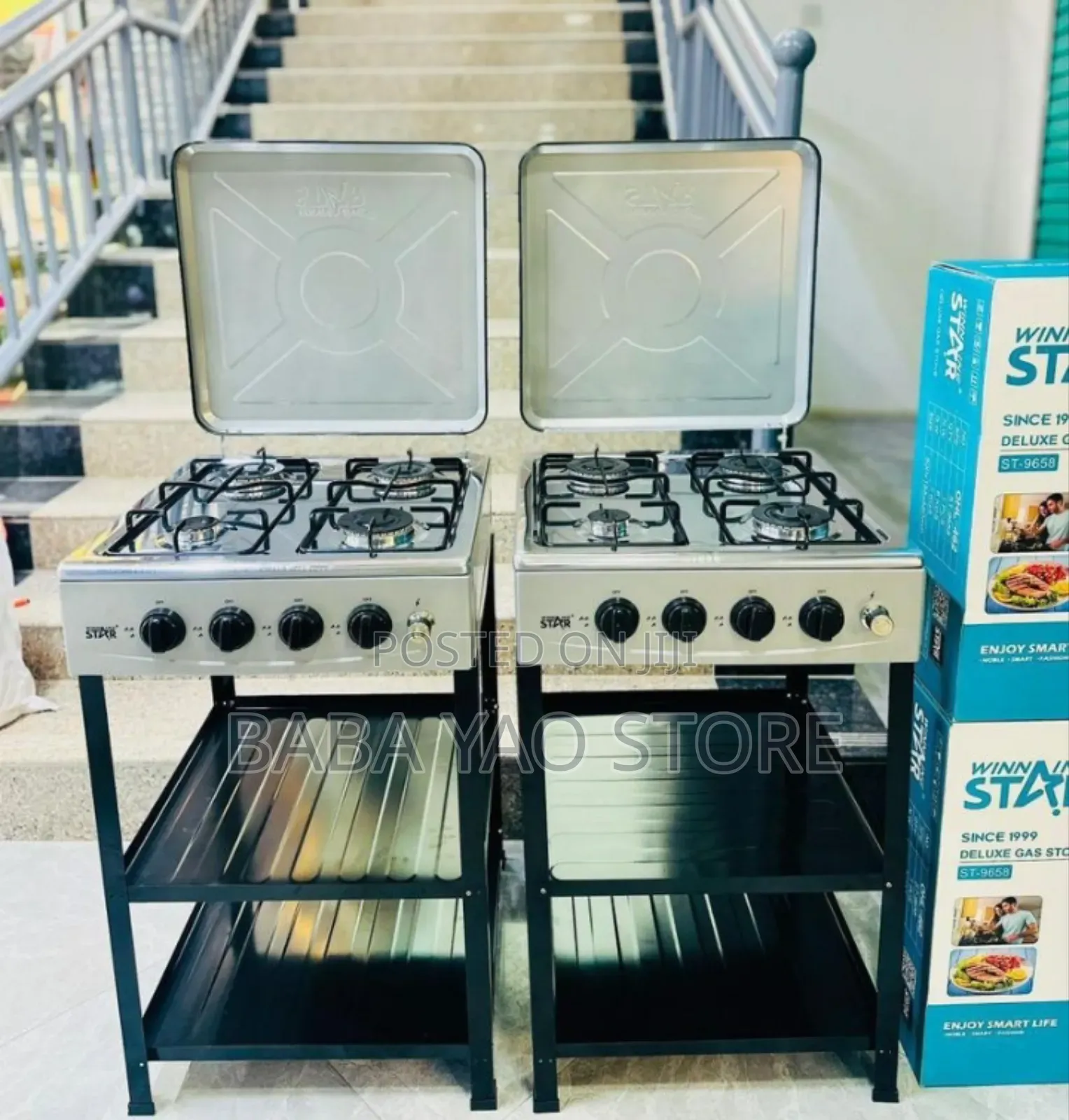 Commercial/Household Gas Stove 4plates With Frame (Stand).