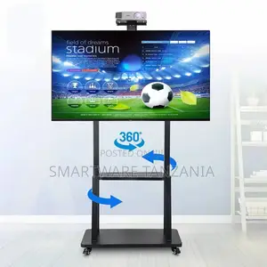 Heavy-duty Tv Stand Cart With Wheels For 32-75" Tv Screens