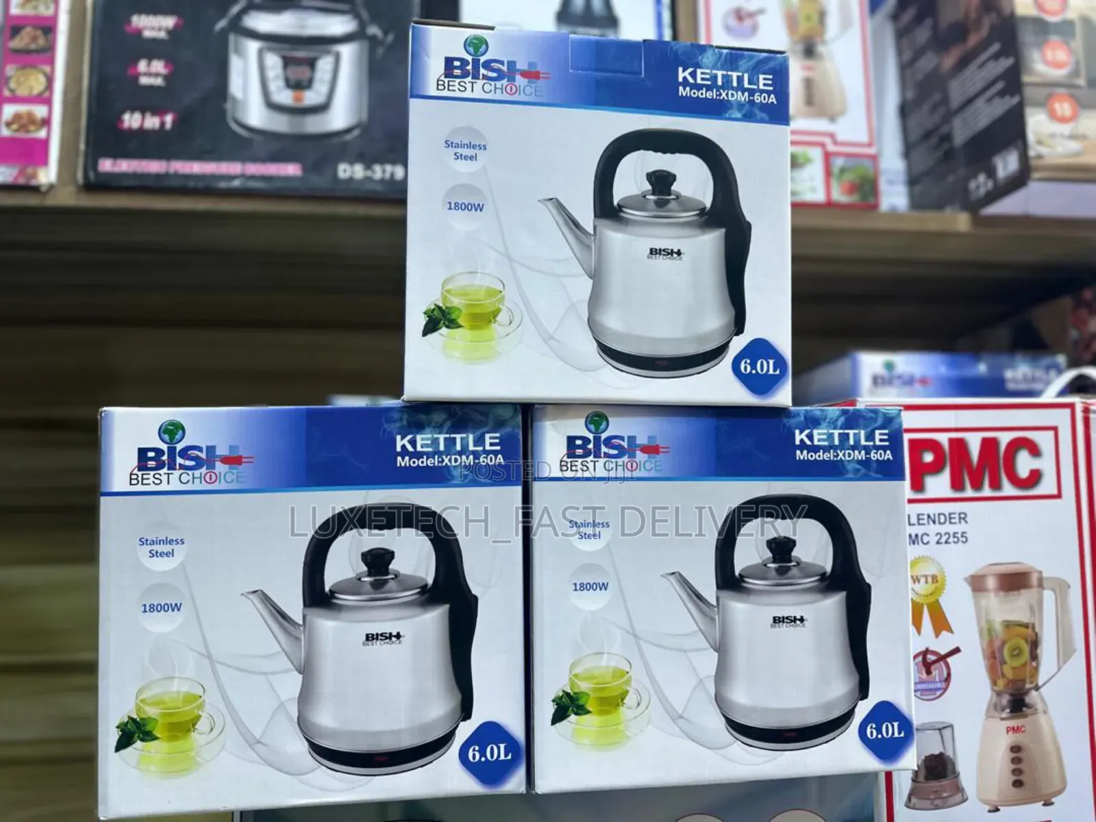 Bish Electric Kettle 6l Stainless Steel