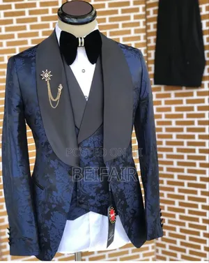 Blue and Black Taxedo Suit