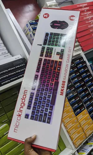 Microkingdom Mk688 Wired Keyboard and Mouse Rainbow Game Set