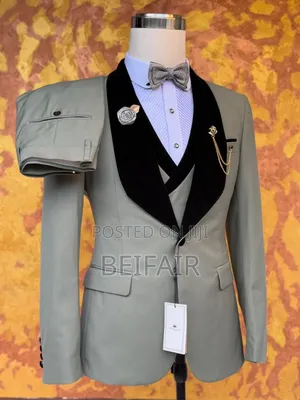 Tan and Black Taxedo Suit