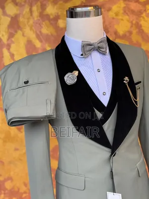 Tan and Black Taxedo Suit