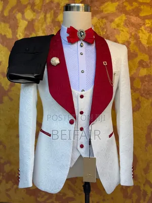 White and Red Taxedo Suit