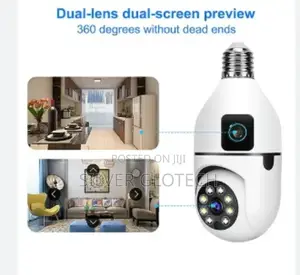 Two Lens CCTV Bulb Security Camera It Rotate 360