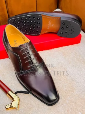 Dominantly Brown and Black Shoes Za Kiume