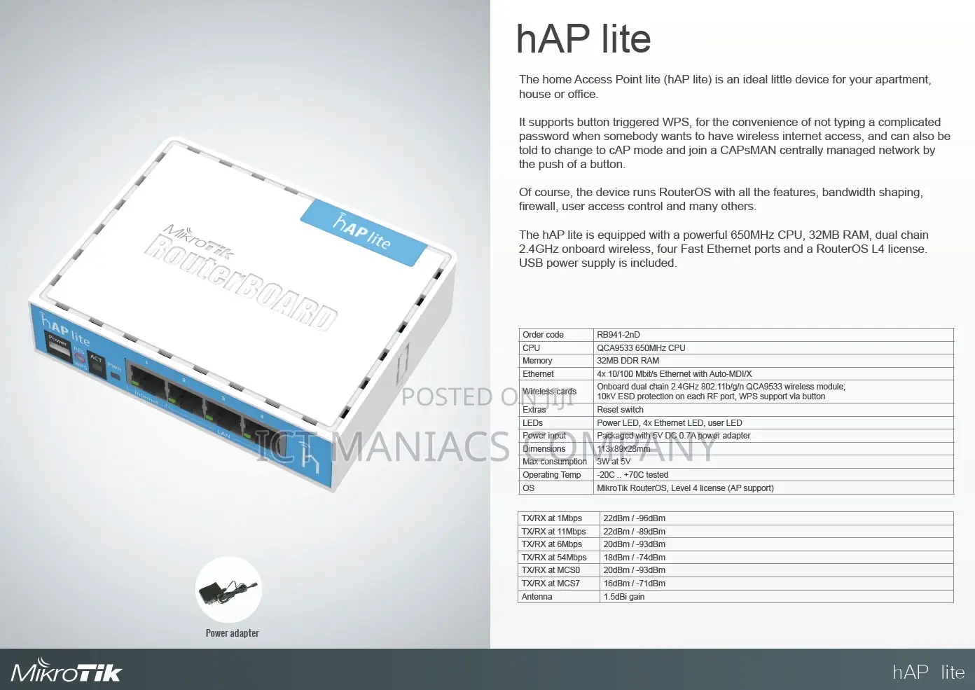 Mikrotik Hap Lite (Rb941-2nd)
