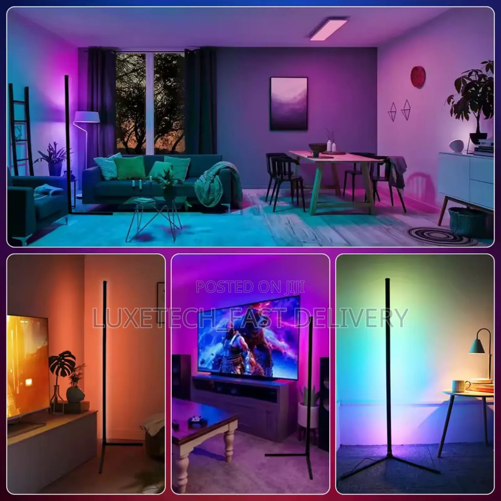 RGB Splicing Floor Lamp, Corner Floor Lamp RGB Led Lighting
