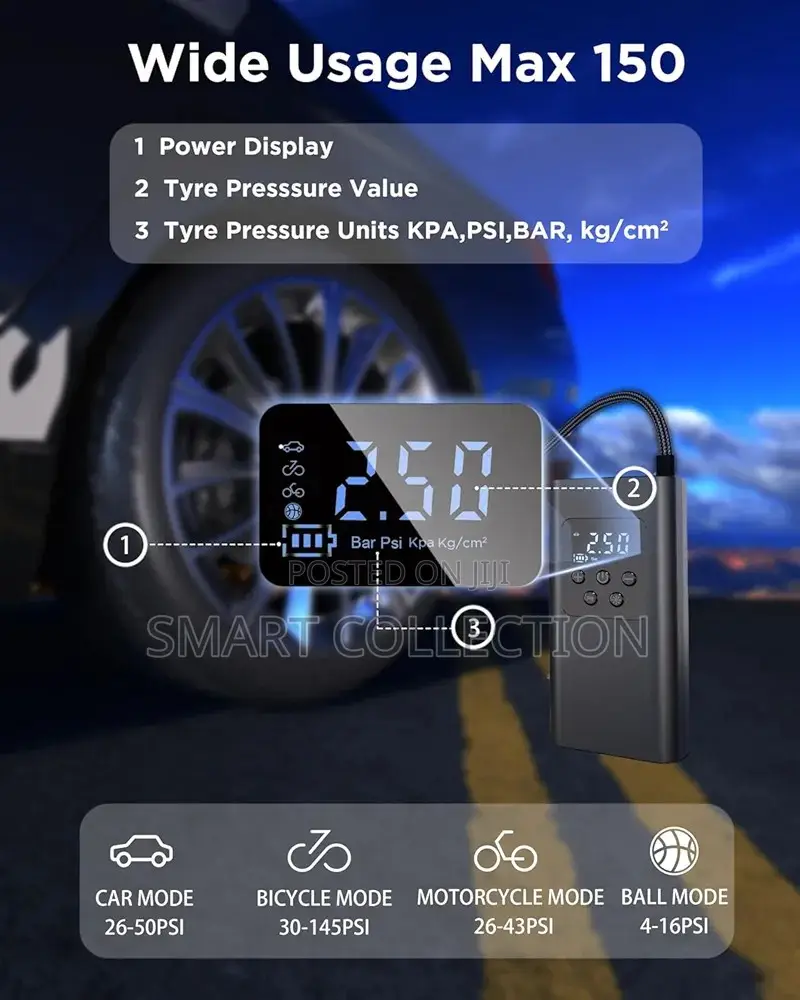 Multipurpose Rechargeable Air Inflator/Powebank for Tires