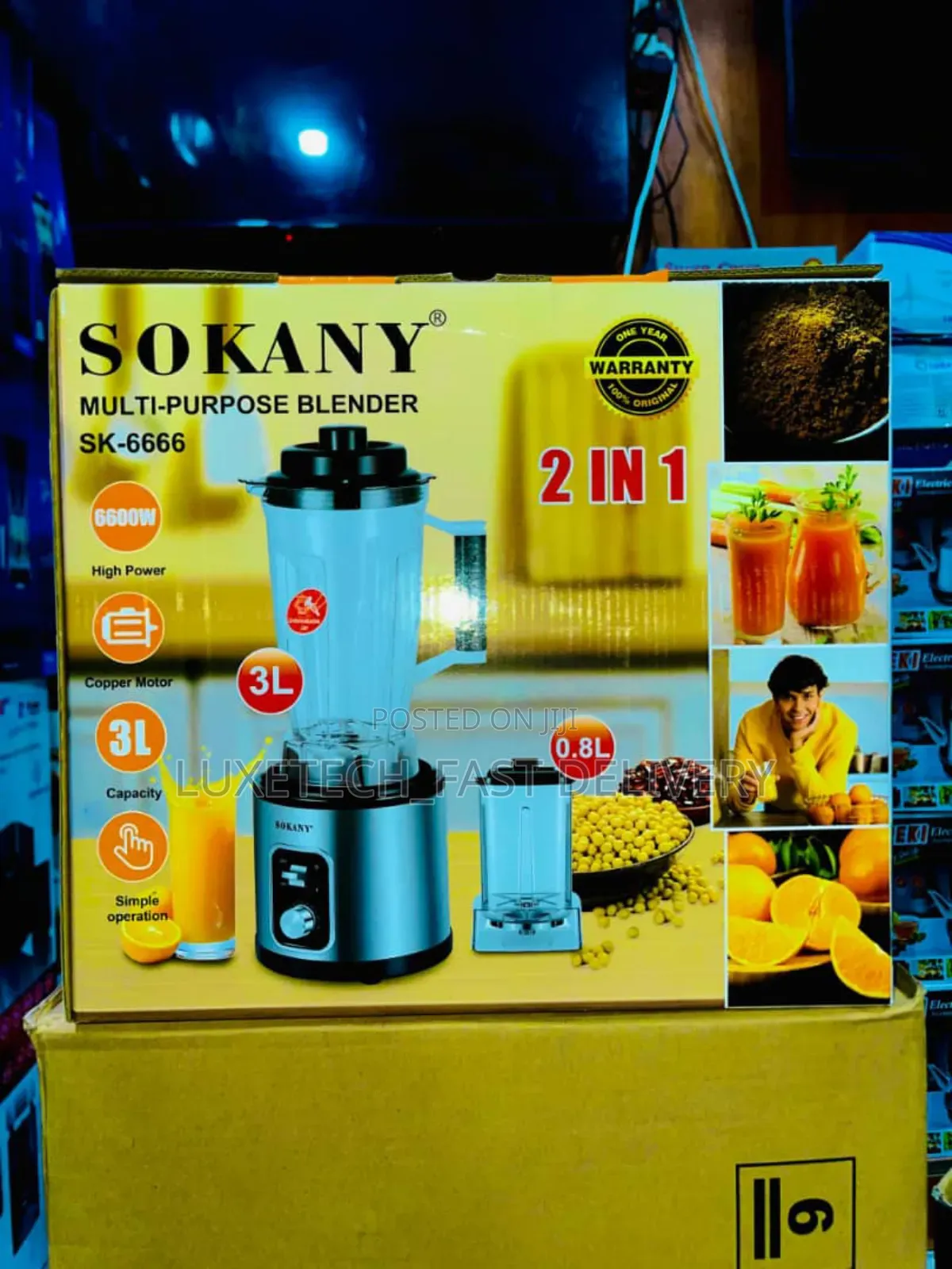 Sokany 2-in-1 Multi-Purpose Blender 3l With Grinder