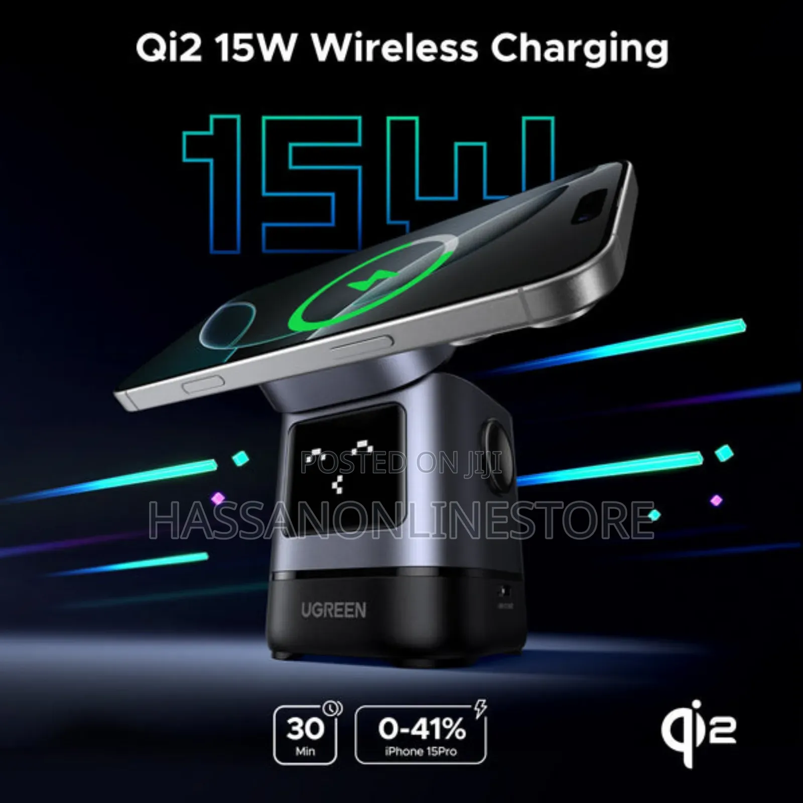 Ugreen Uno 2-in-1 Magnetic Wireless Charger 15w