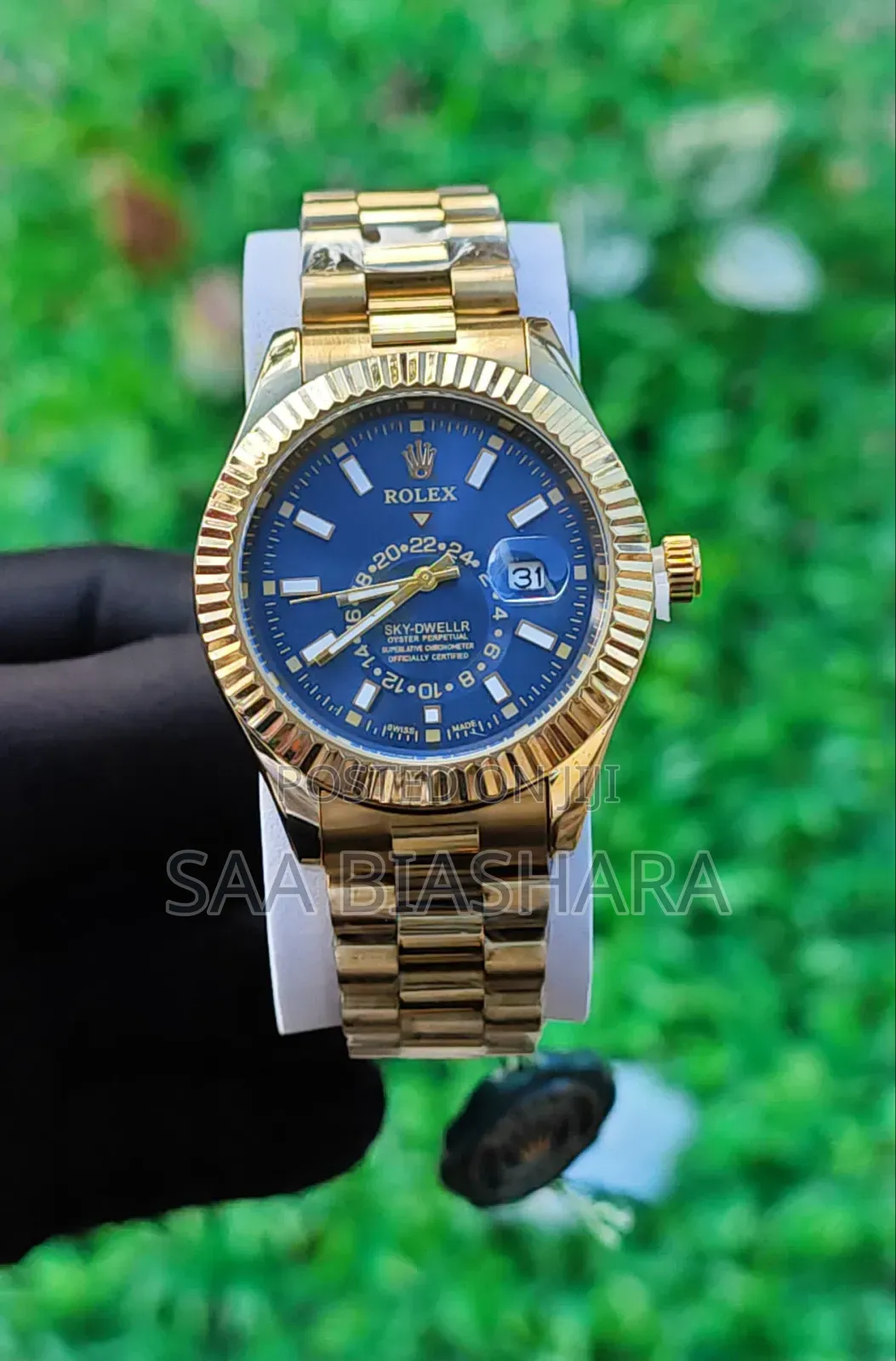 Rolex Sky Dweller Watch Gold and Darkblue