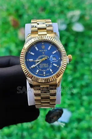 Rolex Sky Dweller Watch Gold and Darkblue