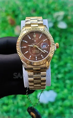 Rolex Sky Dweller Watch Gold and Brown