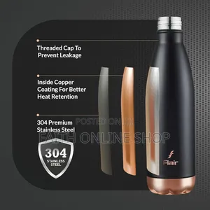 Flair Spark Vacuum Insulated Steel Bottle Black Color