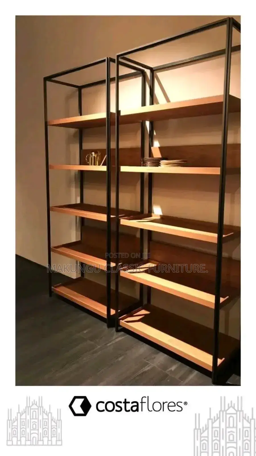 Shelves Za Dukani Ni Mbao Mix Iron Material