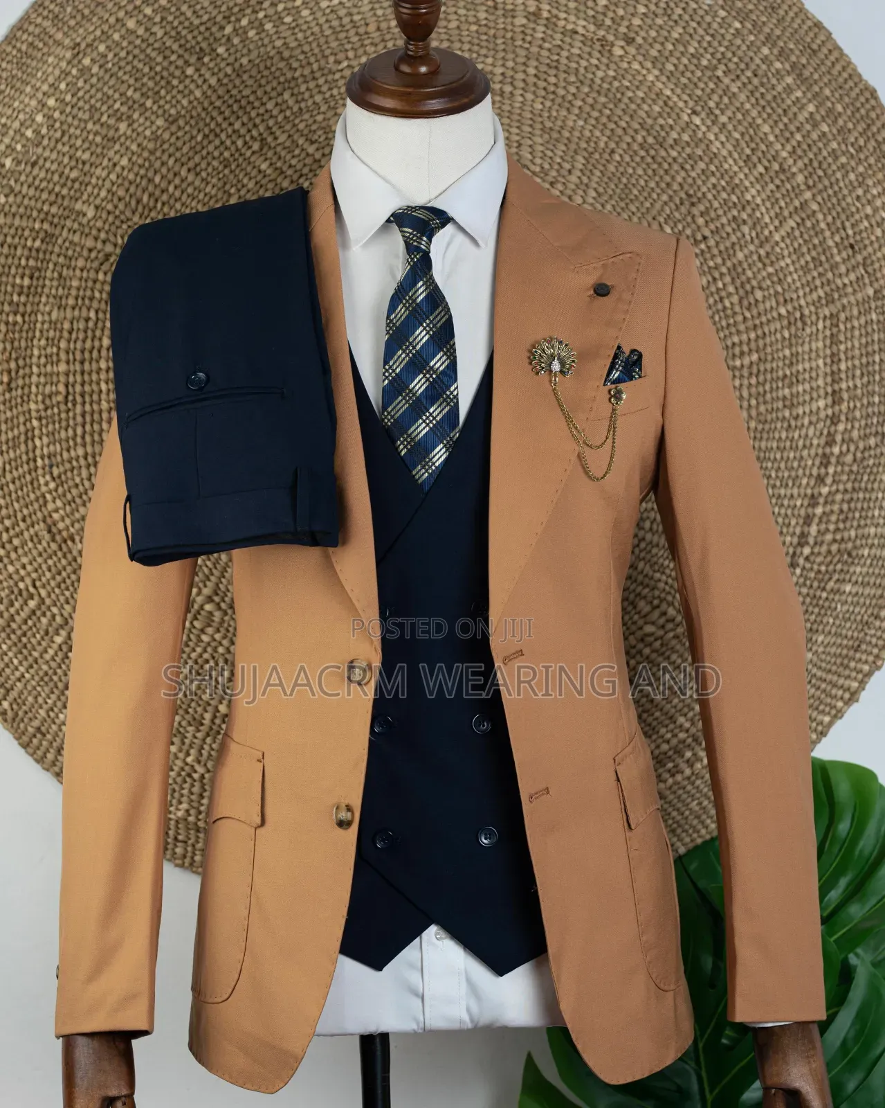 Orange Plain Suit/Suti Og /Chapa Ya Uturuki