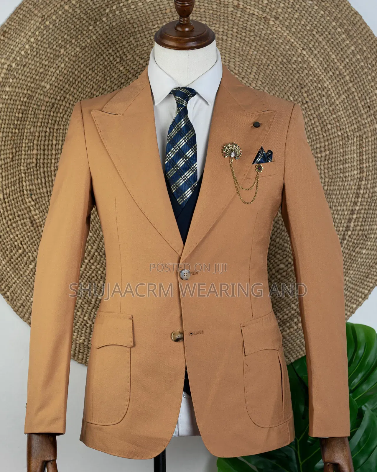 Orange Plain Suit/Suti Og /Chapa Ya Uturuki