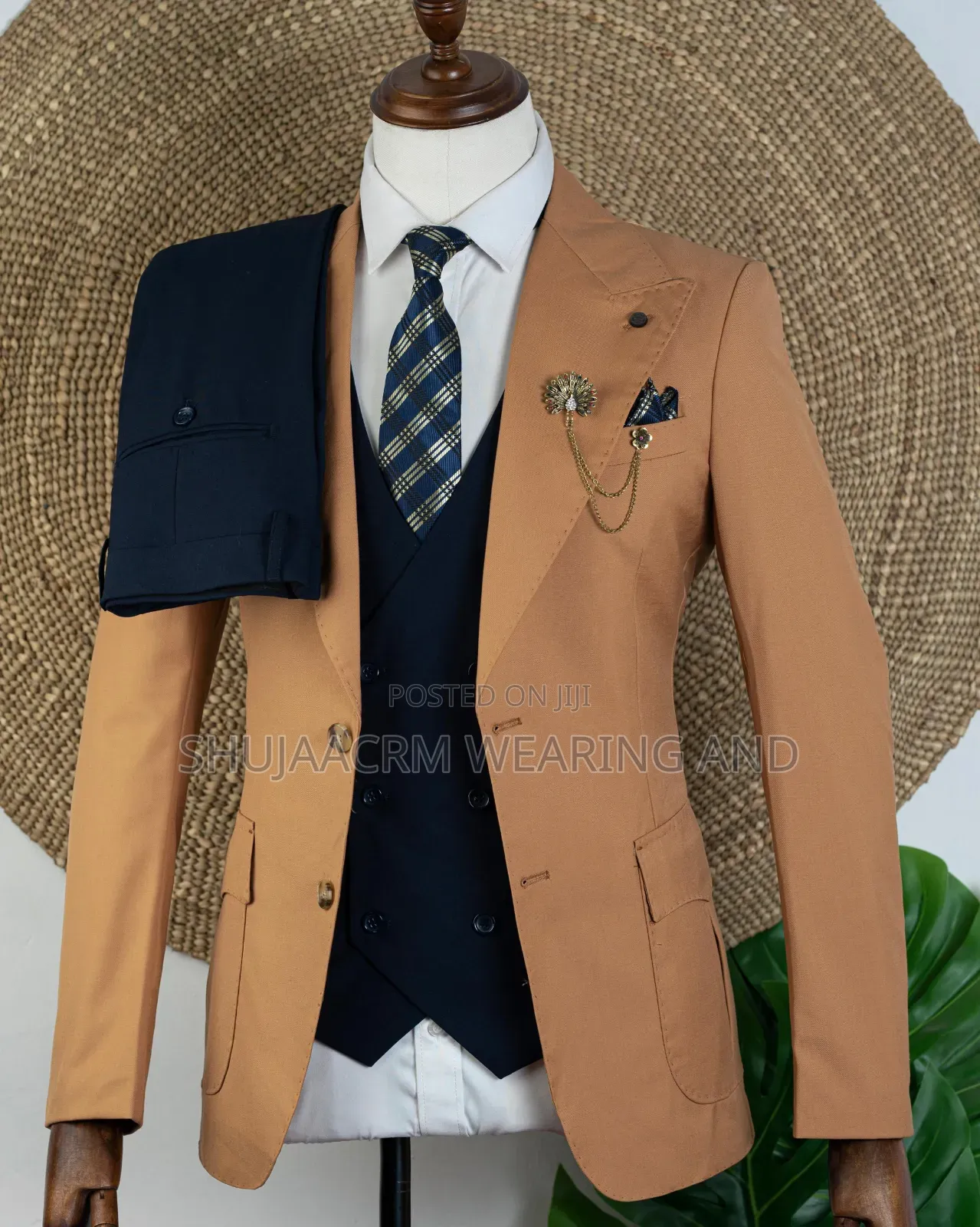 Orange Plain Suit/Suti Og /Chapa Ya Uturuki