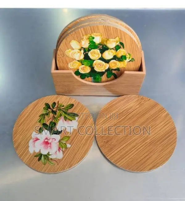 Bamboo Coaster Round 6pcs Set