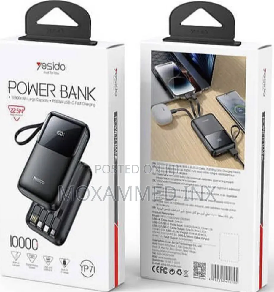 Yesido Yp71 Powerbank 10000mah Battery 4types