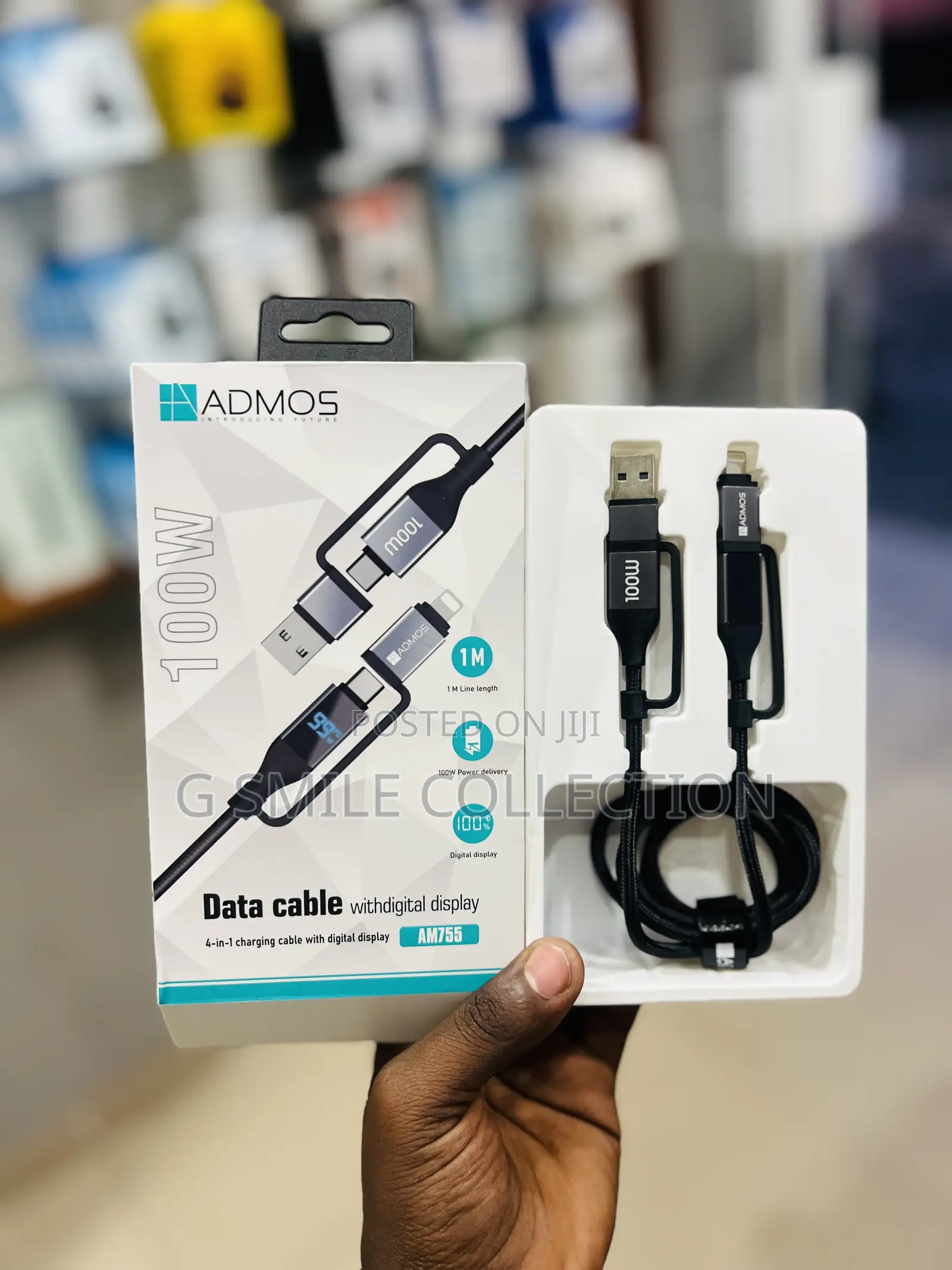 Admos Am755 Data Cable With Digital Display 100w 4 in 1